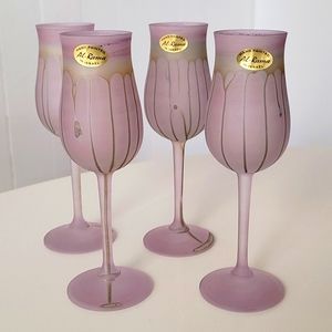 Al-Rama set of 4 vintage pink liquor glasses